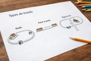 Différents types de tracés de réseau de train miniature : ovale, point à point et figure en H
