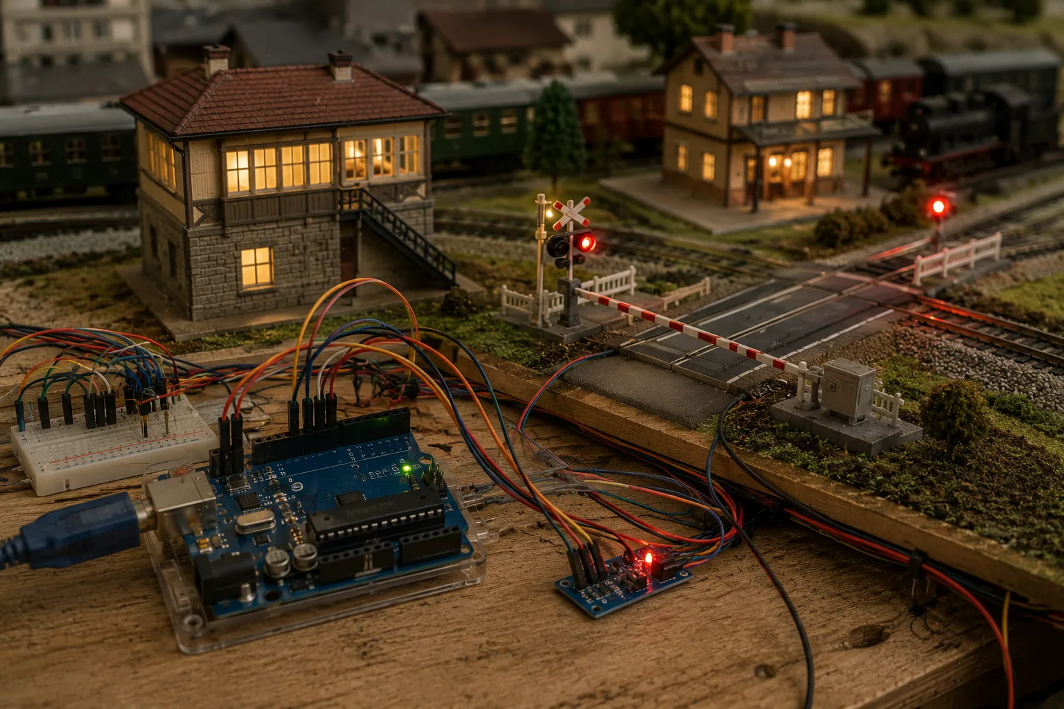 Animation d’un réseau de train miniature HO avec Arduino