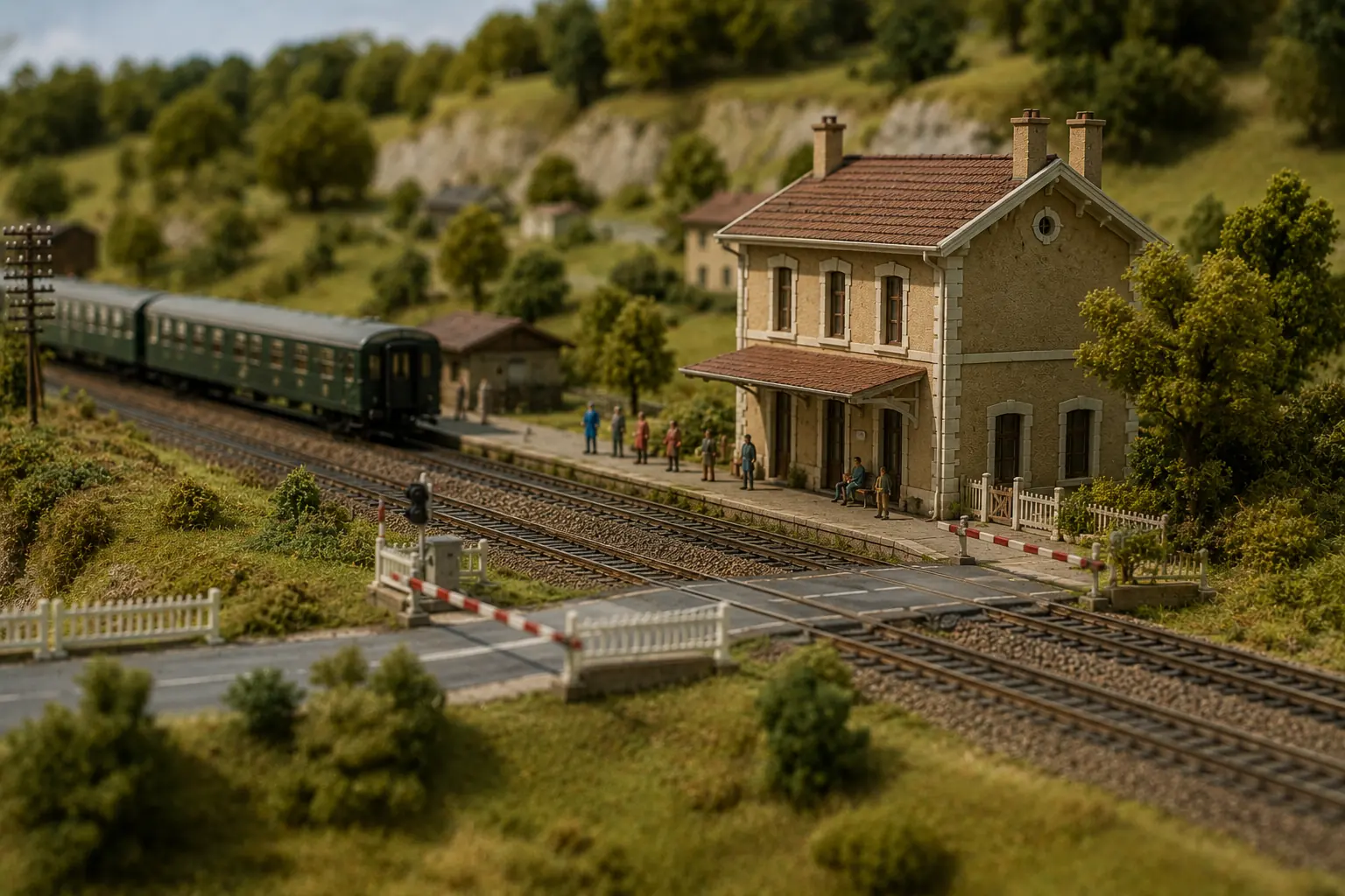 Décor et paysage d’un réseau de train miniature HO